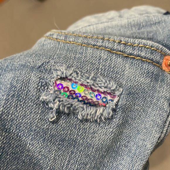 Cat & Jack Light Denim Jean,patches of color Sequins 5t & Little Mass Dark Denim - Picture 3 of 11